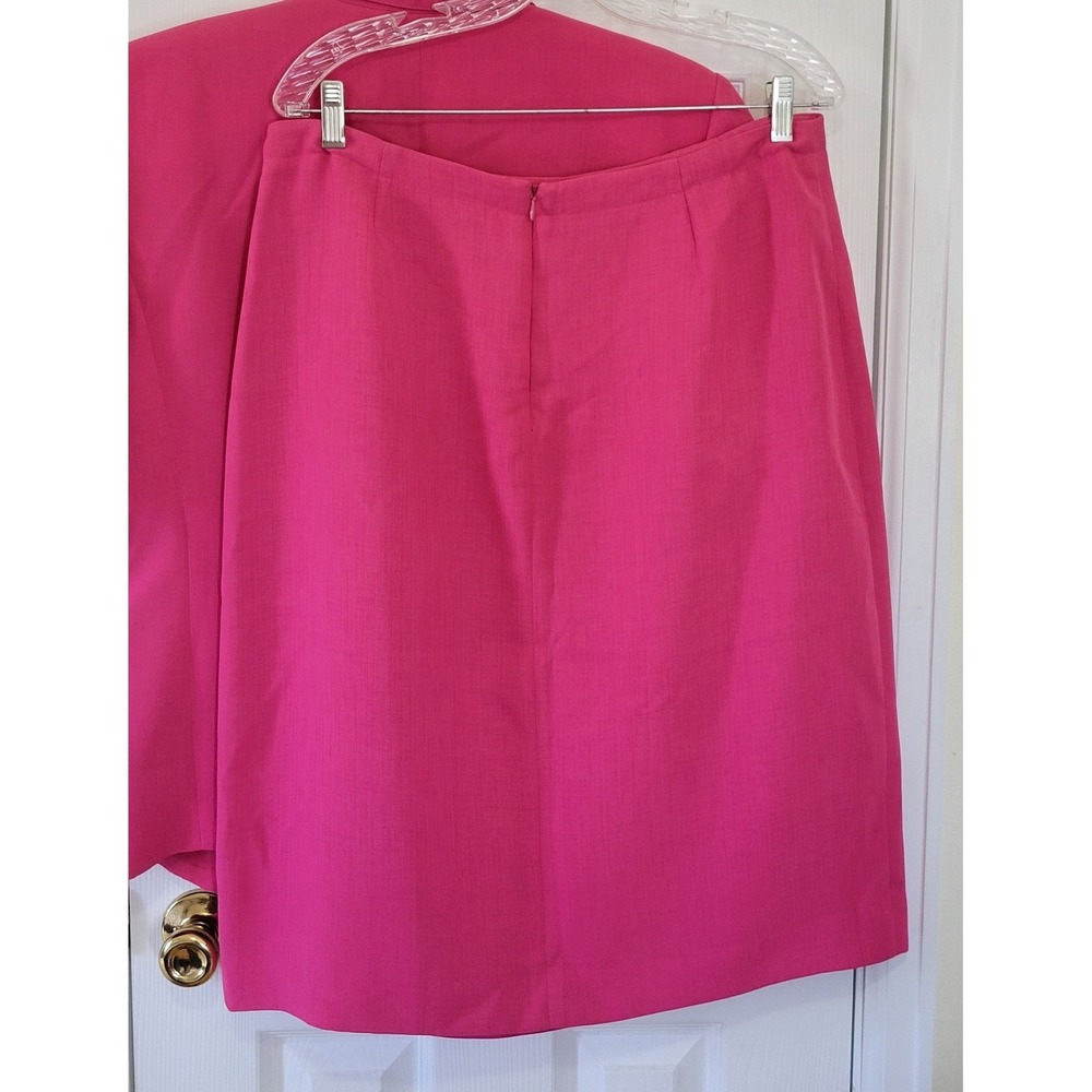 Liz Claiborne Collection Pink Skirt Suit Set Short Sleeve Faux Wrap Skirt 16 - Picture 7 of 14